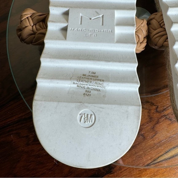 MARC FISHER Jaimee Espadrille Slide Sandal - Brown - size 7.5 - Picture 9 of 10